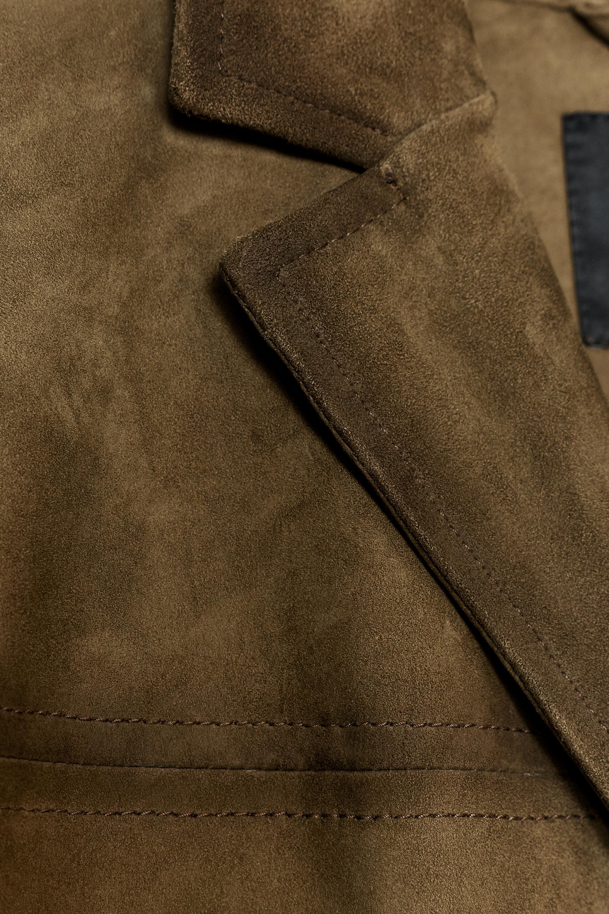 VESTE OVERSIZE CUIR DAIM 100% ZW COLLECTION ÉDITION LIMITÉE